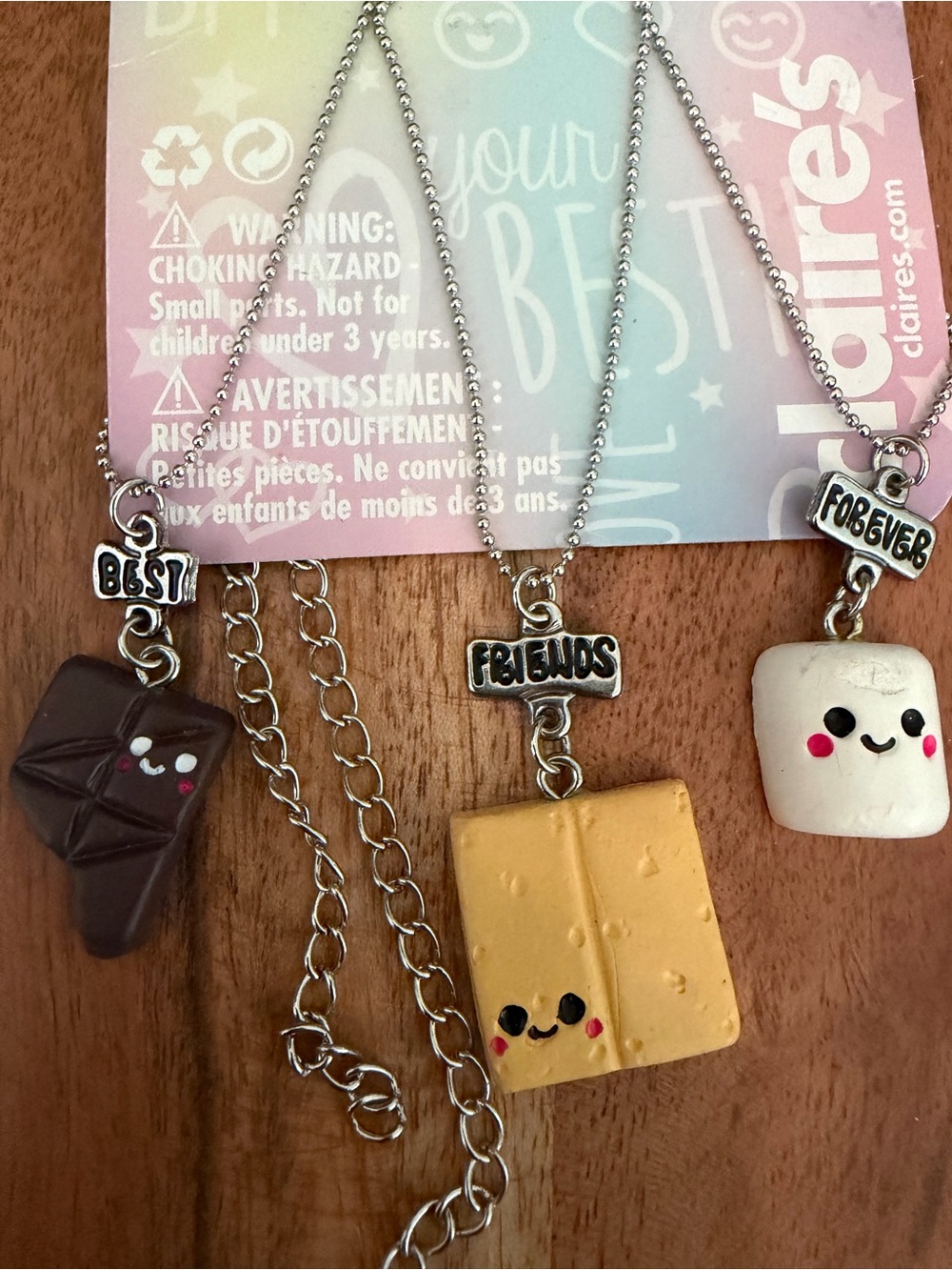 Claire's Best Friends Forever (BFF) necklace set designed for three people.